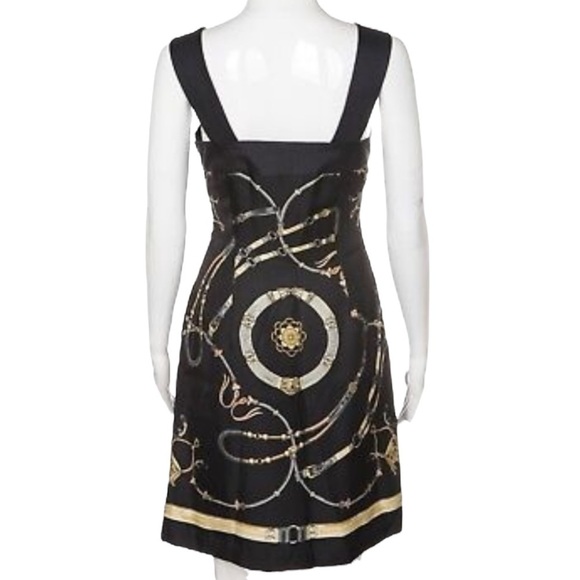 J. McLaughlin Silk Dress V Neck Equestrian Print Sleeveless Size 6 - Picture 3 of 12